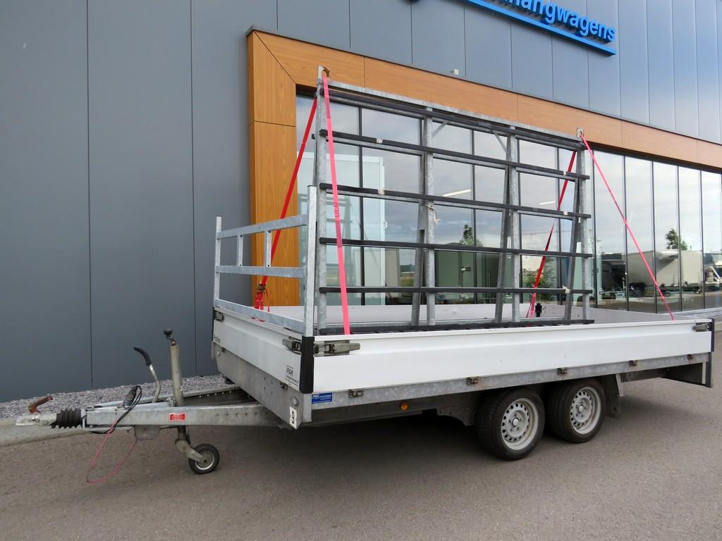 Plateauaanhangwagens met glasbok tandemas 400x200cm 3500kg